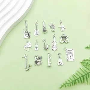 Set di ciondoli strumenti musicali in lega argento antico per creazione gioielli fai da te