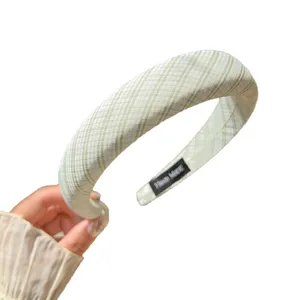 Cerchietto spugna fantasia quadri verde stile coreano cerchietto spesso donna per lavare viso