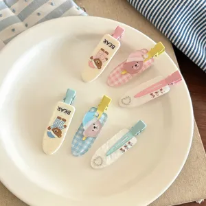 Joli ensemble de barrettes à cheveux ourson, accessoires mignons pour filles et enfants.