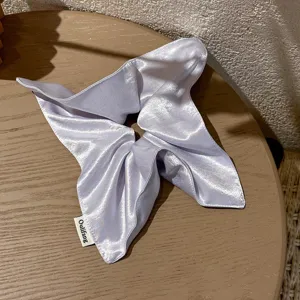 Satin hair scrunchie large butterfly silk scarf ponytail holder hair accessories for women.
