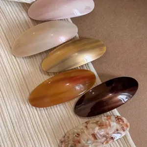 Koreaans stijl acetaat haarspeldjes set, elegante ovale haarspelden voor dagelijks gebruik.