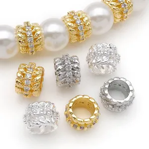 Gold and silver rhinestone wheat ear spacer beads for DIY jewelry making and bracelet charms