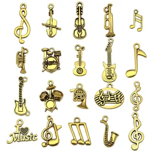 Breloques d'instruments de musique en alliage or antique pendentifs bijoux DIY bracelet collier