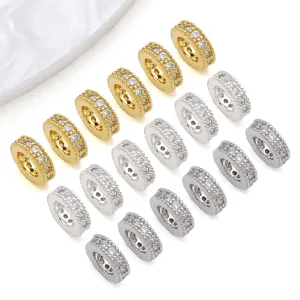 Gold und Silber Zirkonia Abstandshalter Perlen fur DIY Armband Schmuckherstellung Zubehoer