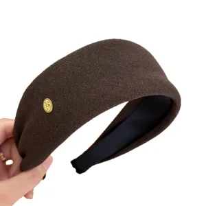 Cerchietto Donna Fascia Larga Parte Superiore del Cranio Alta Imbottito Fatto a Mano in Stoffa Accessorio Autunno Inverno