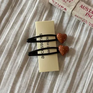 Süße koreanische Polka Dot Herz Haarklammer süßer Ponyclip Haaraccessoire für Mädchen