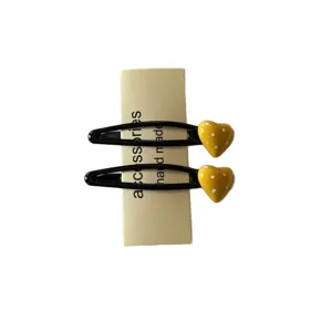 Koreanische Bonbon-Farbe Polka Dot Herz Haarspangen, süße Pony-Clip Haarschmuck für Damen.