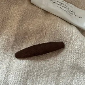 Koreanischer Stil braune Flockung lange ovale Haarklammer, schlichte Seitenklammer Haarschmuck.