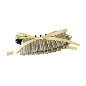 Pinza de plátano con lazo plisado de cuadros estilo coreano accesorio de pelo dulce y chic.
