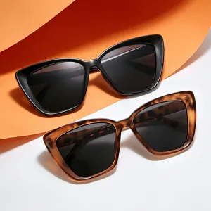 Trendy new European square cat-eye retro sunglasses for women UV protection fashion eyewear.