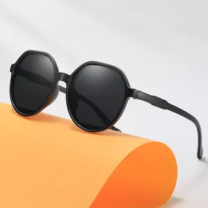 Retro polygon sunglasses, British style UV protection black sun glasses for women new