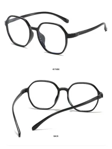 Modische polygonale Blaulichtfilter Brille für Damen und Herren, stilvoller optischer Rahmen.