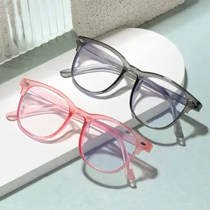Gialia orasis anti-blue light koreanou stilou, monterna montura me rivets gia uniseks.