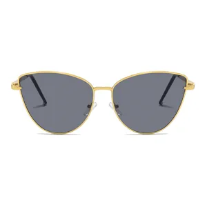 Mujeres gafas de sol ojo de gato metal moda tendencia retro protección UV elegante