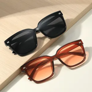 Fashion Oversized Square Sunglasses For Women Men Plastic Metal Frame Resin Lens UV400 Protection Sun Glasses