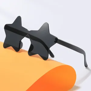 Unisex star shaped frameless sunglasses cool party eyewear black fashion sun glasses