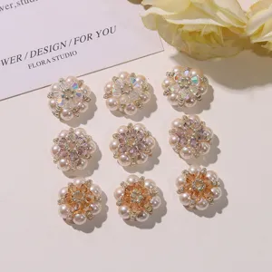 Exquisite Perlen Kristall Blumen DIY Zubehoer fuer handgemachte Ohrringe und Haar.