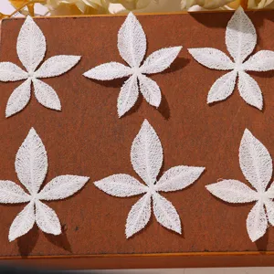 White lace embroidery flower patches DIY accessories for handmade earrings and clothing.
