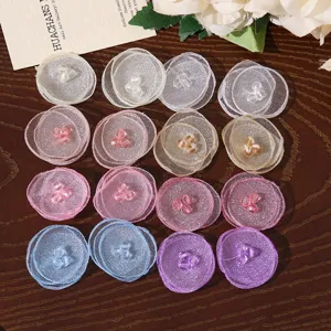 Colorful mesh flower petals DIY craft accessories for hair clips and clothing decor