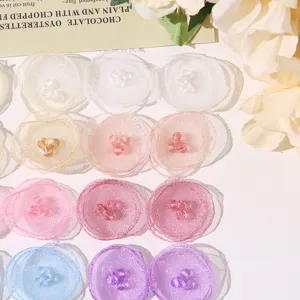 Colorful mesh fabric flower crystal beads DIY handmade hair clips accessories crafts 1pc