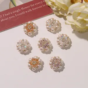Perlen Kristall Blumen DIY Anhänger für Ohrringe und Haarschmuck, exquisite süße Blumendekoration.
