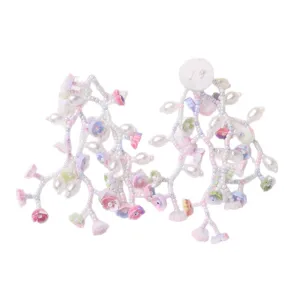 Fairy style DIY pearl flower tassel beaded earrings long fashion accessories for handmade crafts