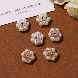 Perlen Kristall Blumen DIY Anhänger für Ohrringe Haarschmuck Schuhschmuck süß eleganter Stil