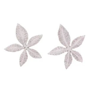 French retro white lace embroidered flower DIY earrings hair accessories clothing decor
