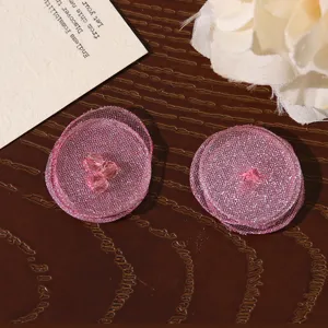 Pink mesh crystal flower petal DIY handmade hair accessories craft supplies for cute princess style