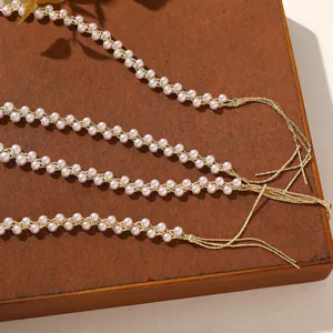 Franse dubbele imitatie parelketting DIY zoete veelzijdige dunne Hanfu haaraccessoire stijl