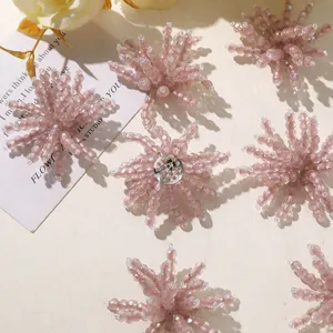 Rosa Kristall Perlen Blume DIY Zubehör Details, glänzendes Strass Design für Handyhülle.