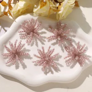 Rosa Kristall Perlen Blume DIY Flicken glitzernde handgemachte Deko-Accessoires für Schuhe.