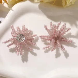 Rosa Kristall Perlen Blumen DIY Zubehör, funkelnde Feuerwerk Form, ideal für Handys.