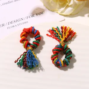Mini nappe intrecciate in cotone, accessori di gioielli colorati fatti a mano etnici dettagli.