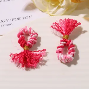 Mini nappine di cotone intrecciato fatte a mano accessori per gioielli fai da te, ciondoli etnici.