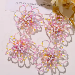 Handmade beaded hollow flower DIY accessories, perfect for custom earrings, hair clips and brooches.