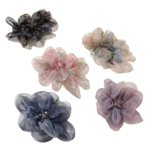 Gradient mesh flower hair claw clip elegant half up hair accessories for women styling