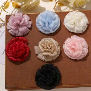 Fiore in rete multistrato accessorio DIY abbigliamento cappello materiale corsage 1pz
