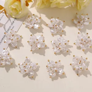Pearl crystal camellia flower DIY accessories for earrings, shoe buckles, and brooches.