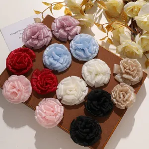 Fiori in rete accessori per capelli in tessuto multistrato fai da te artigianato vestiti