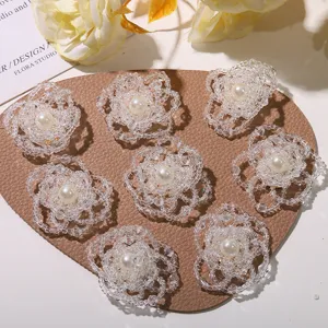 Handmade Beaded Flower DIY Accessories Glass Rice Beads Hair Clip Earring Craft Supplies Vintage Fashion Jewelry