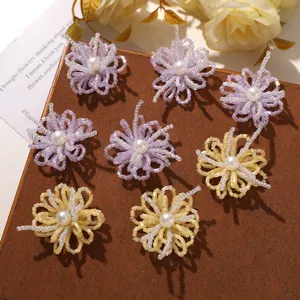 Accesorios DIY de Flores Huecas de Abalorios Hechos a Mano Lindo Dulce Floral Pendiente Broche Hebilla de Zapatos Material Hallazgos de Joyería