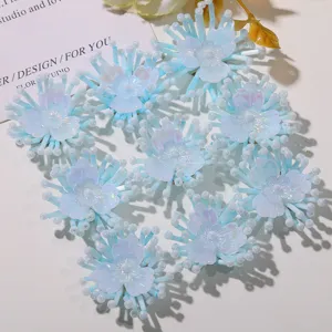 Meersalzblaue Perlenblumen DIY Zubehör für süße Haarnadeln, Ohrringe und Schuhclips.