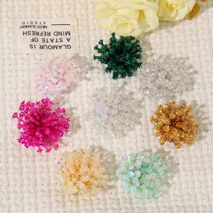 Kleine Chargen Vintage glitzernde Blumenperlen DIY handgemachte Haarnadeln Schuhe