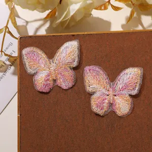 Doble capa encaje bordado mariposa parche accesorio diy ropa decoración textil