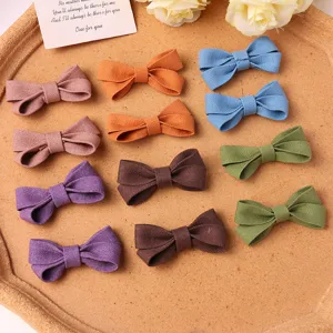 Set de pinzas de pelo con lazo de tela, accesorios coloridos bonitos para estilos diarios.