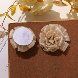 Fiori in rete multistrato accessori DIY toppe floreali in tessuto per vestiti mollette.