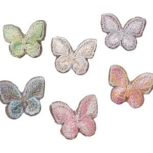 Set de parches bordados de mariposas coloridas, accesorios de ropa de encaje DIY.