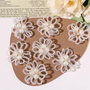 Beaded pearl hollow flower DIY accessories for earrings, hair clips, brooches, and crafts.