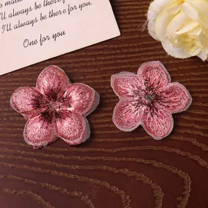 Retro gradient embroidered five-petal flower patch DIY craft apparel clothing accessory